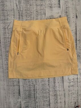 Athleta Light Yellow Active Mini Skirt with Zip Pockets